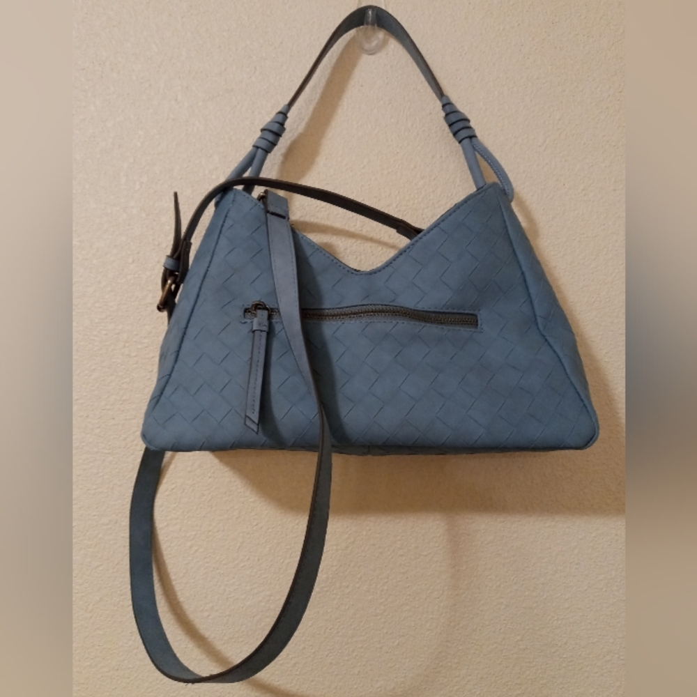 Elegant Blue Woven Handbag Never Used